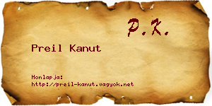 Preil Kanut névjegykártya
